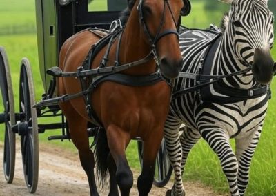 Ed the Zebra Pulling a Carriage