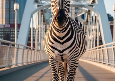 Ed the Zebra on the Nashville Walking Bridge