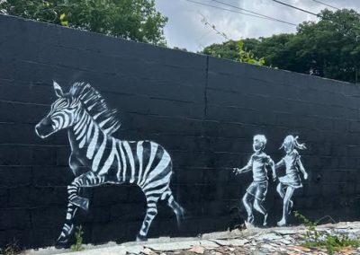 Ed the Zebra on a Mural in Nashville