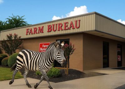 Ed the Zebra at Farm Bureau Insurance