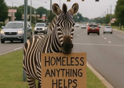 Ed the Zebra Panhandling
