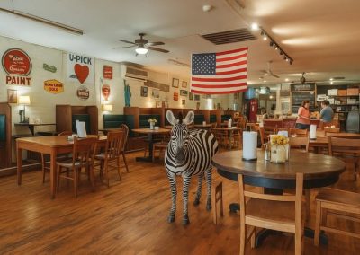Ed the Zebra at Miller's Grocery