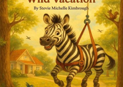 Ed the Zebra on a Story Book